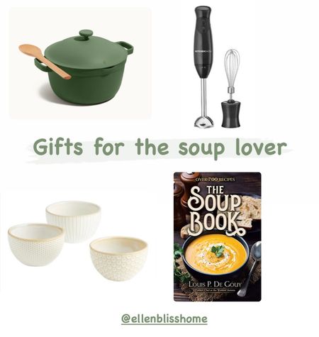 Gift ideas for the soup lover! Dutch oven, immersion blender, bowls, soup recipe book

#LTKhome #LTKGiftGuide #LTKHoliday