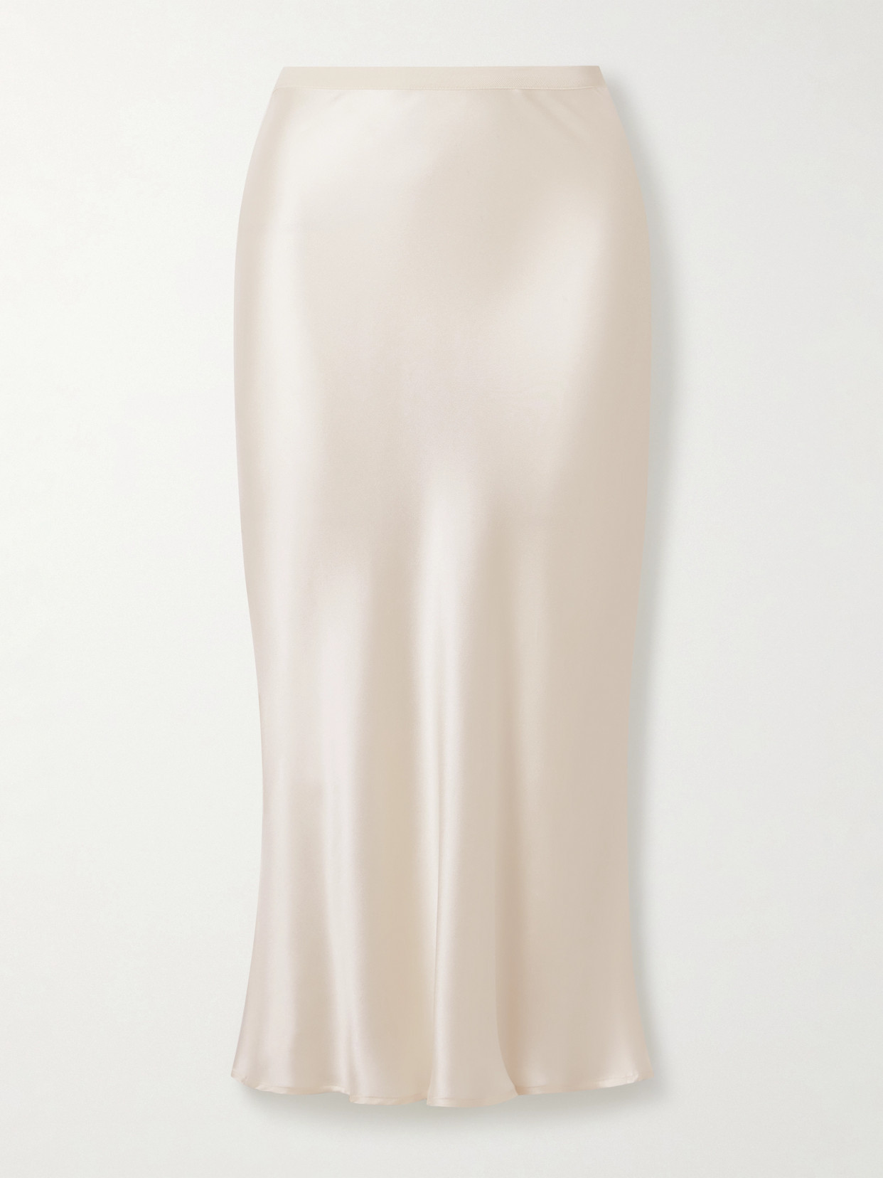 Anine Bing - Bar Silk-satin Midi Skirt - Off-white | NET-A-PORTER (US)