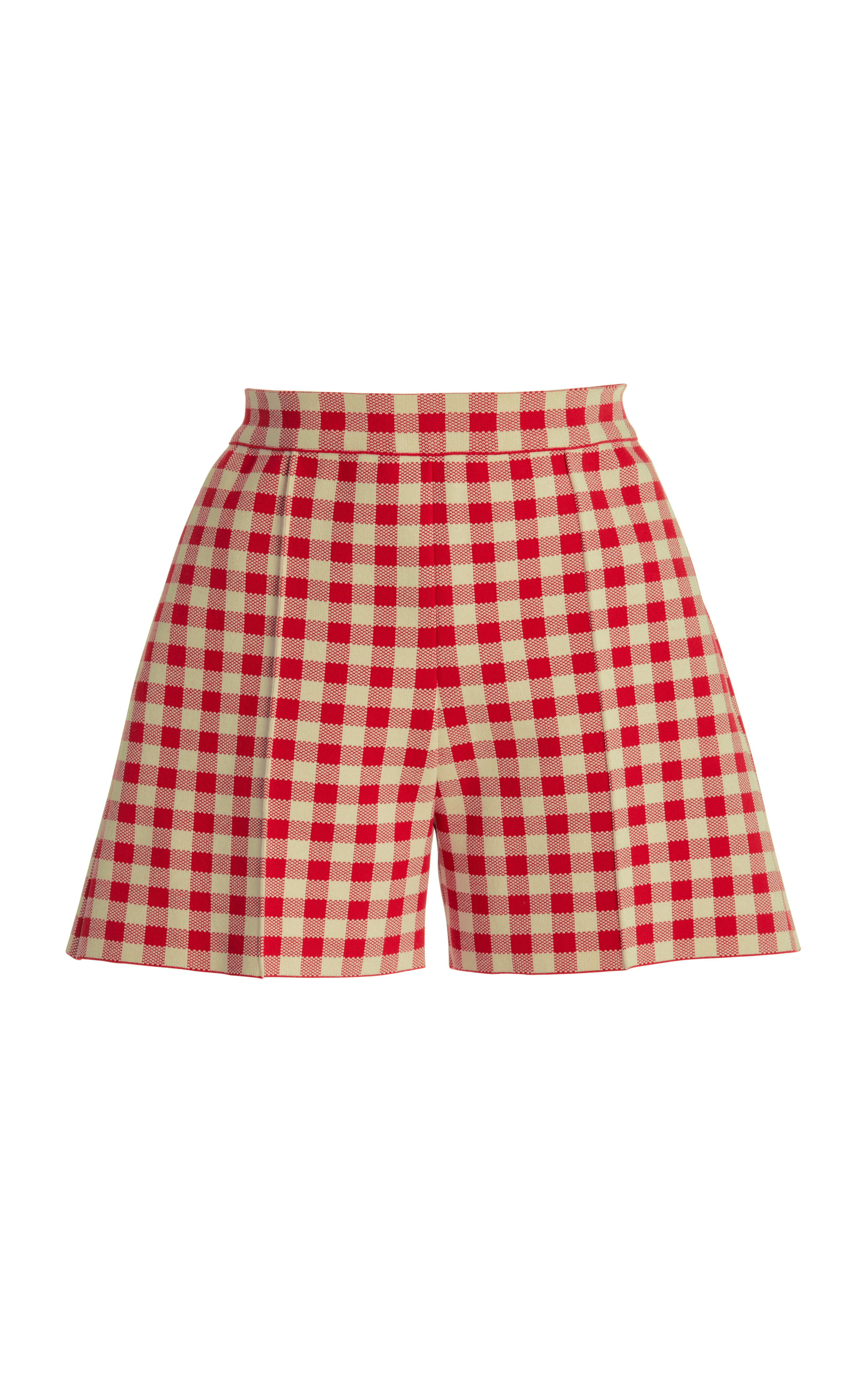 Exclusive Savannah Gingham Cotton-Blend Knit Shorts | Moda Operandi (Global)