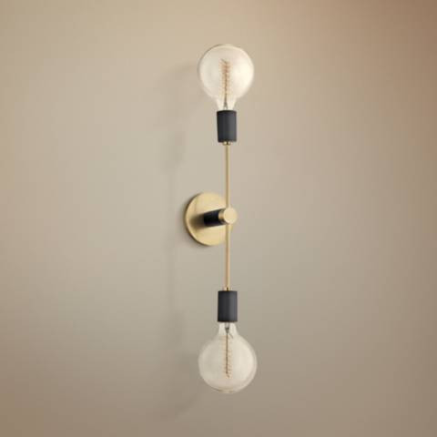 Mitzi Astrid 18" High Aged Brass 2-Light Wall Sconce | Lamps Plus