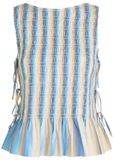 Ombre Stripe smocked cotton-poplin top | Harvey Nichols