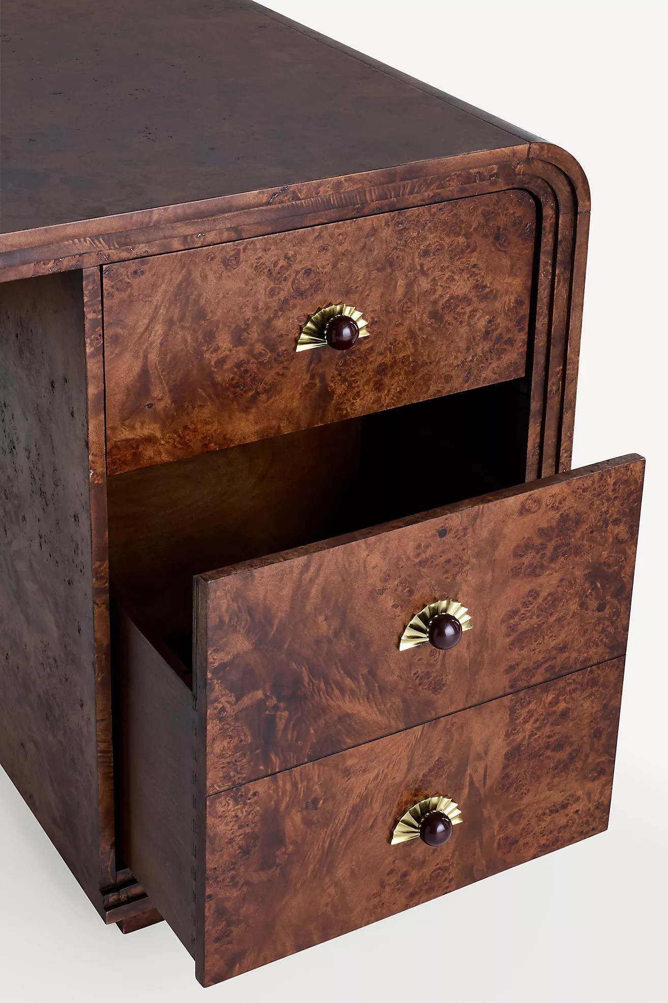 Betti Burl Wood Executive Desk | Anthropologie (US)