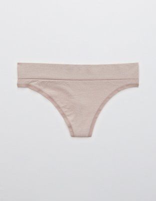 Aerie Ribbed Seamless Thong Underwear | American Eagle Outfitters (US & CA)
