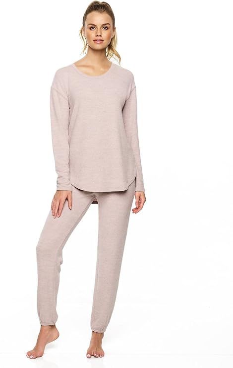 Felina | Comfyz Coco Women's 2-Piece Lounge Set | Brushed Jersey LS Top & Jogger | Amazon (US)