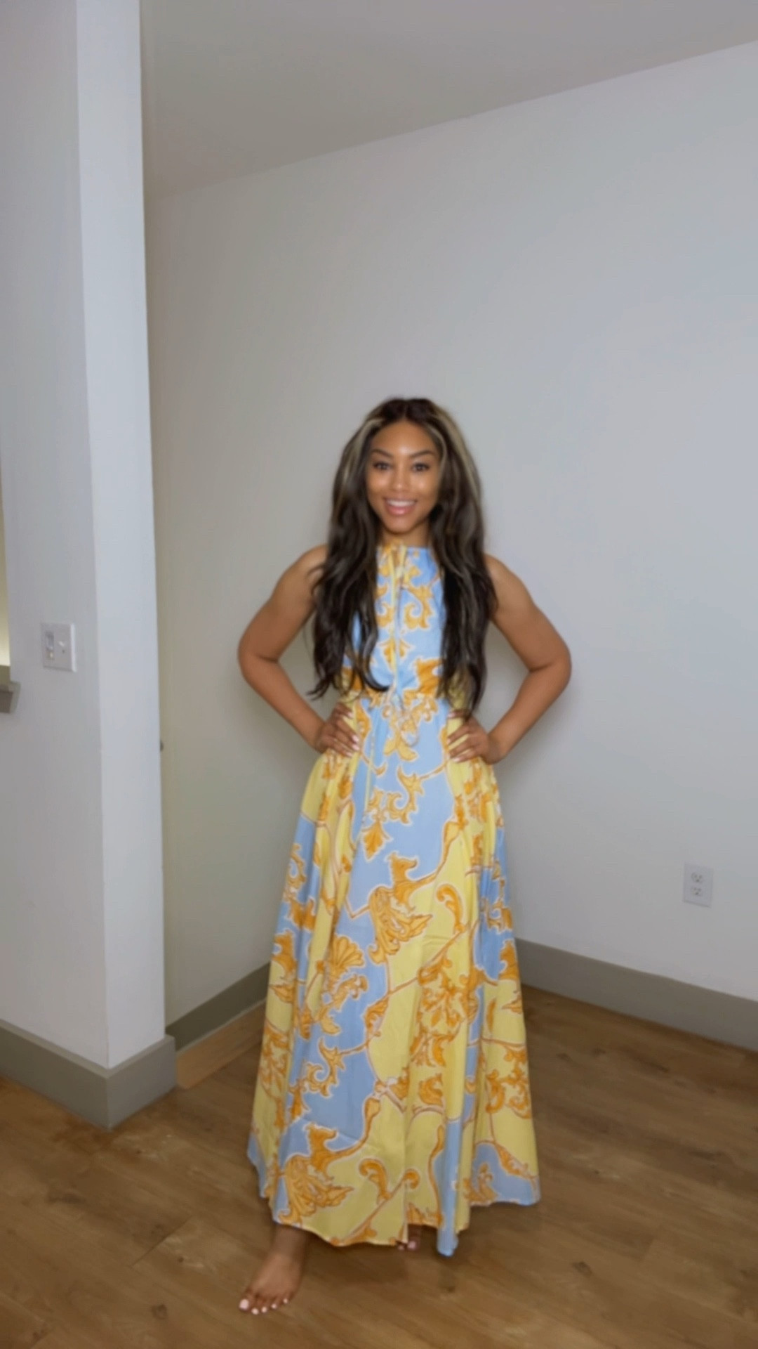 The 900 Marina dress from Beyond By Vera new summer collection Club Soleil is a dream 😍 wearing size XS here, sizes sell out fast! 💛

Spring dress summer dress printed elegant blue halter drawstring flowy maxi dress classy unique resort wear vacation resortwear cruise 