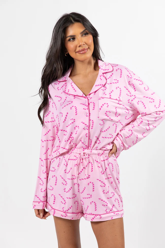 Under The Stars In Candyland Bamboo Pajama Shorts | Pink Lily