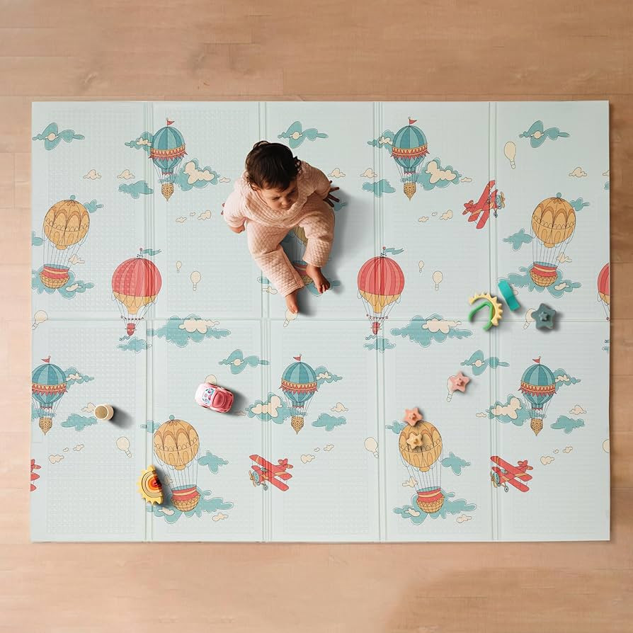 Nuby Reversible Baby Floor Mat - Foldable and Lightweight Foam Infant Play Mat - 77" x 58" - Easy... | Amazon (US)