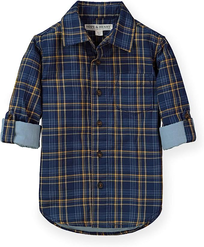 Hope & Henry Boys' Convertible Double Weave Button Down Shirt | Amazon (US)