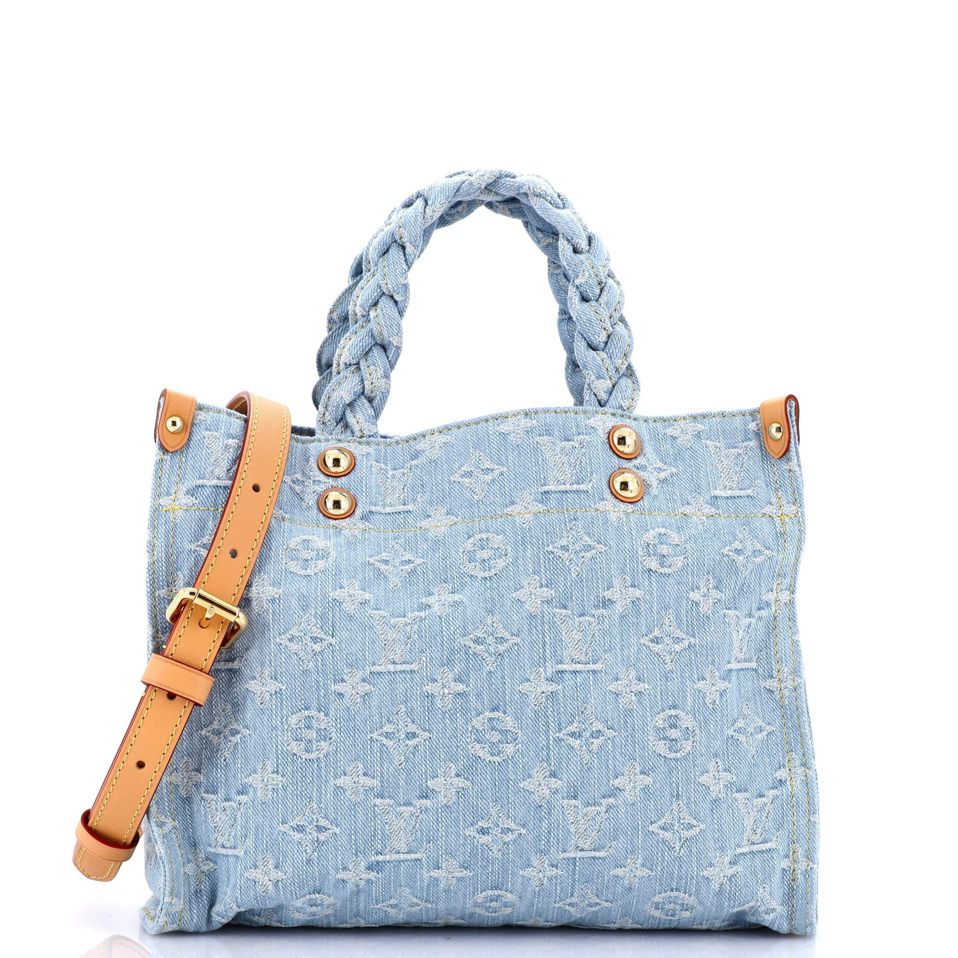 Let Go Tote Monogram Denim PM | Shop Simon