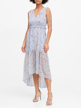 Floral Ruched Maxi Dress | Banana Republic (US)