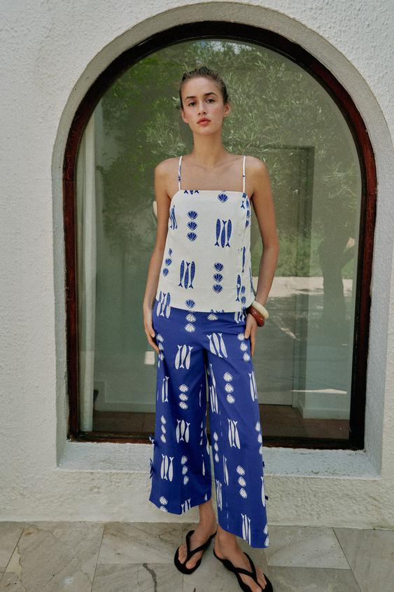 PRINTED BUTTON TOP | Zara US