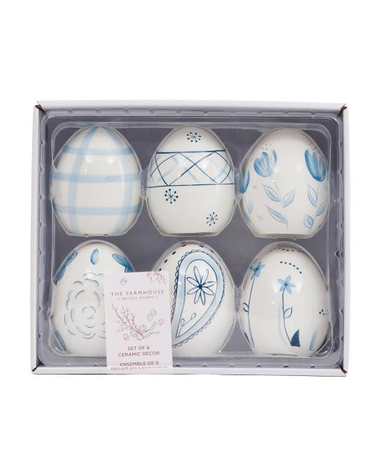 Set Of 6 Ceramic Eggs | TJ Maxx
