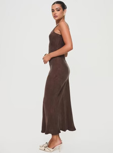 Laurette Maxi Dress Brown | Princess Polly US