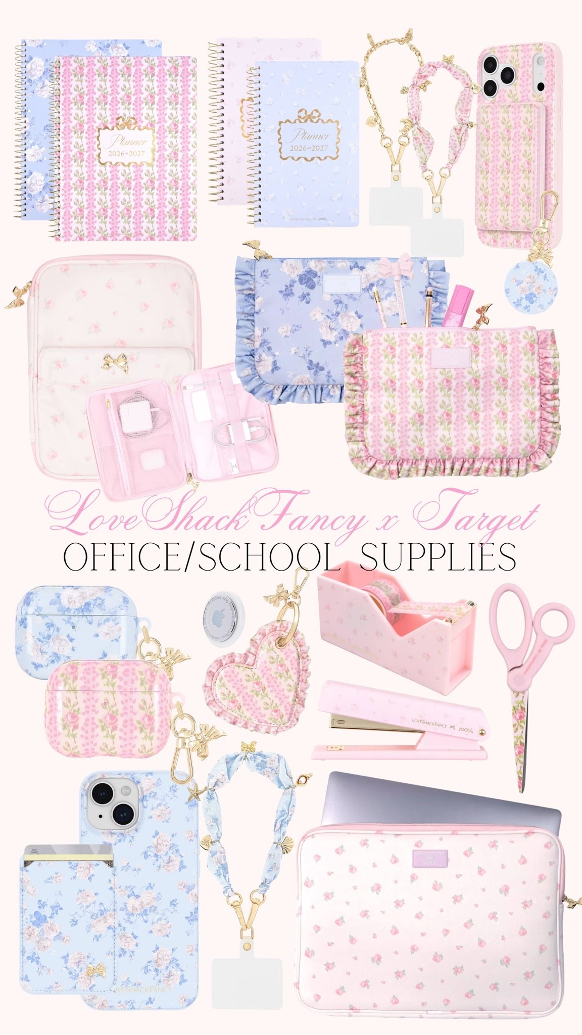 The new LoveShackFancy x Target collab is here!! So many cute girly office & school supplies that come in both pink & blue. Things are already selling out, so grab them while you can! Also available in stores.

#LTKKids #LTKHome