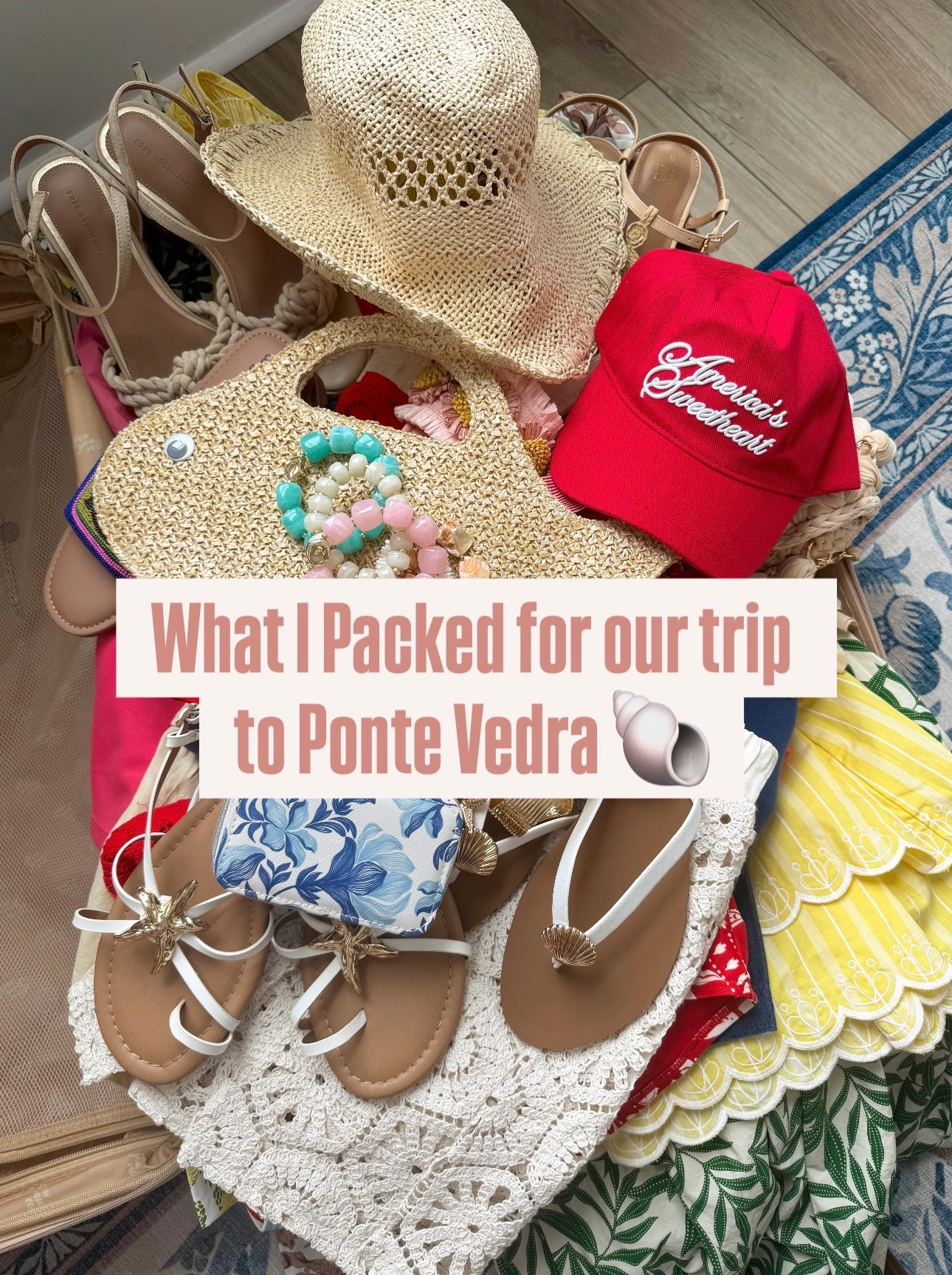 What I packed for our anniversary trip to Ponte Vedra 🤍🌴🐚

Coastal, feminine, and effortless was the vibe for this beach getaway and I’m obsessed with how everything came together ✨ Think breezy dresses, woven textures, and the prettiest little accessories that elevate every look without overpacking.

I kept it light but versatile with:
• flowy sundresses + eyelet details for dinners by the water
• easy sandals + neutral wedges that go with everything
• a classic straw hat + beach tote for daytime exploring
• statement jewelry + pops of color for a fun coastal feel
• lightweight layers for those breezy evenings

Everything mixes and matches so well which makes getting ready on vacation SO easy 🙌🏼 and most of these pieces look way more high-end than they are (you already know I love that 😉)

If you’re planning a beach trip, this is your sign to pack light, stick to a color palette, and lean into those coastal textures 🐚🌊

#pontevedra #pontevedrabeach #whatiwore #whatiworevacation #whatiworepacking #beachvacationstyle #coastalstyle #coastalvibes #resortwear #vacationoutfits #summerpacking #summerstyle #outfitinspo #beachoutfits #affordablefashion #lookforless #femininefashion #easystyle #vacationinspo #southernstyle

#LTKTravel #LTKSwim #LTKPetite