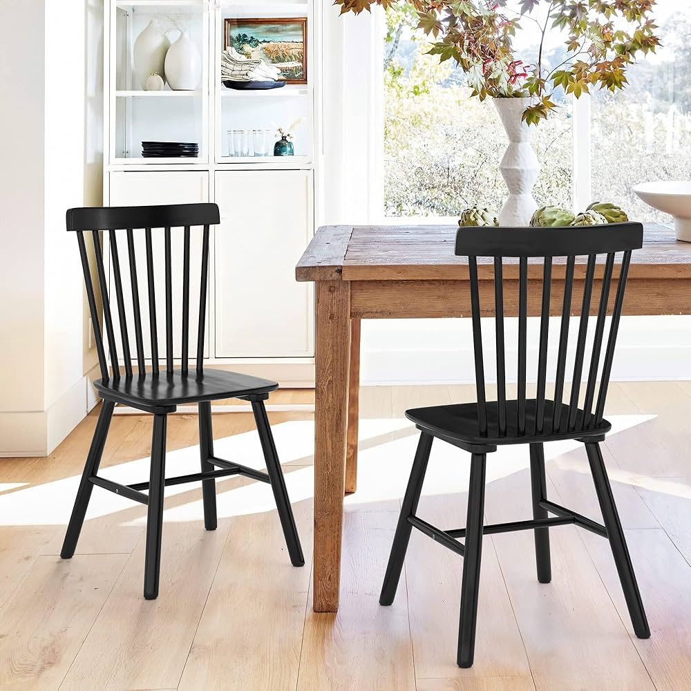LUE BONA Dining Chairs Set of 2, Windsor Dining Chair, Spindle Back Wood Dining Chair, Kitchen Ch... | Amazon (US)