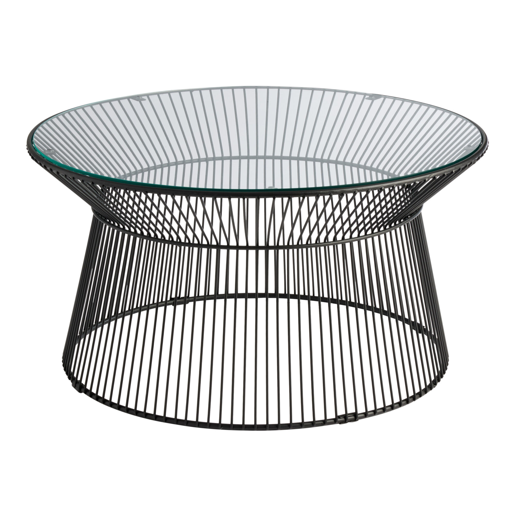 Marina Round Metal Glass Top Outdoor Coffee Table | World Market