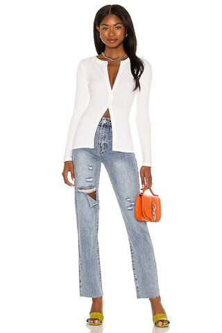 Sasha Button Top in White | Revolve Clothing (Global)