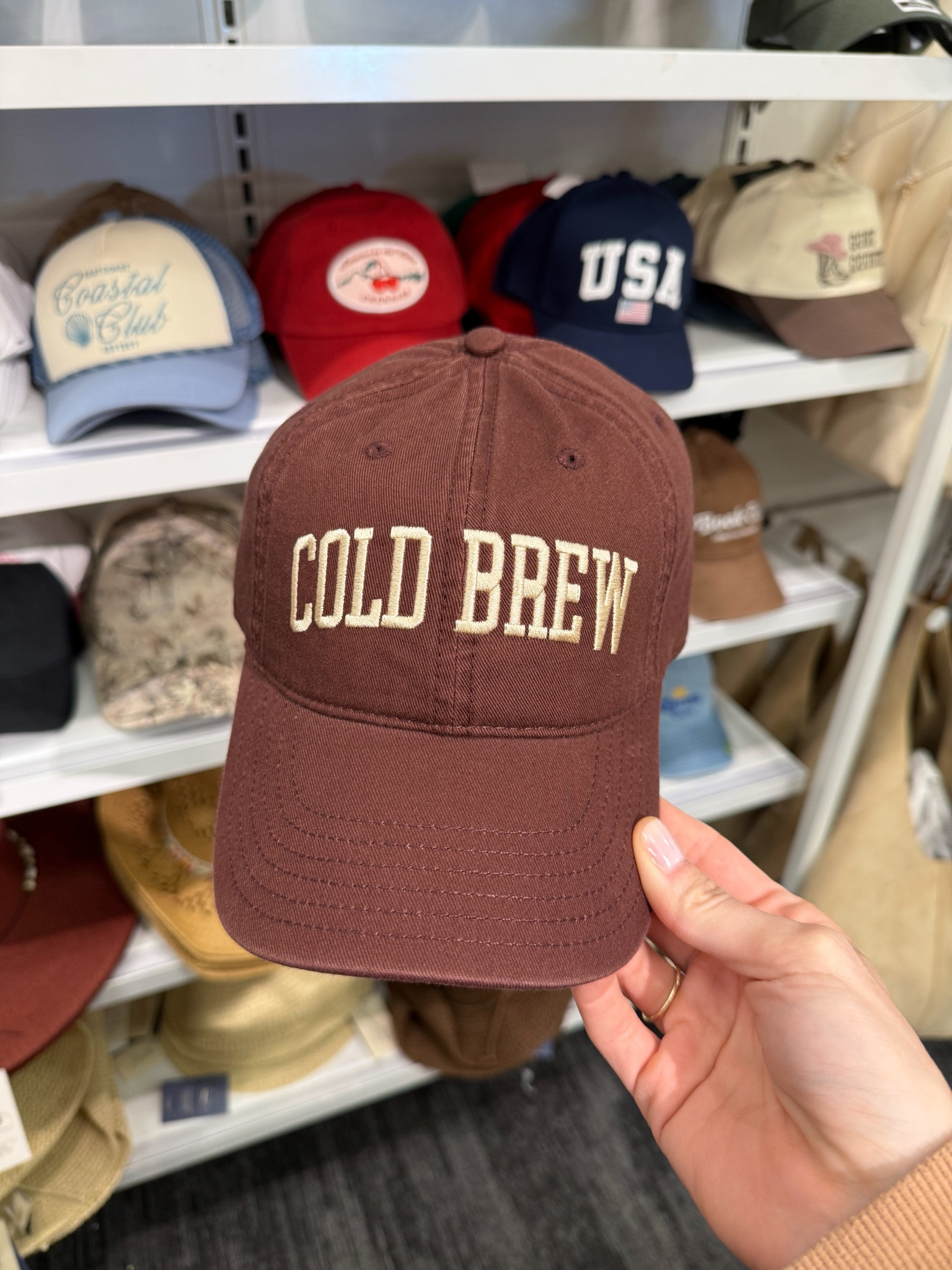 Cold brew hat 

#LTKSeasonal #LTKootd #LTKmomlife
