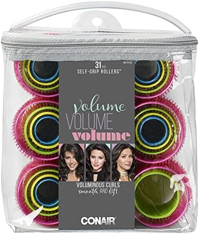 Conair SelfGrip Rollers Assorted, Roller sizes differentiated by color (mauve is largest), 31 Count | Amazon (US)