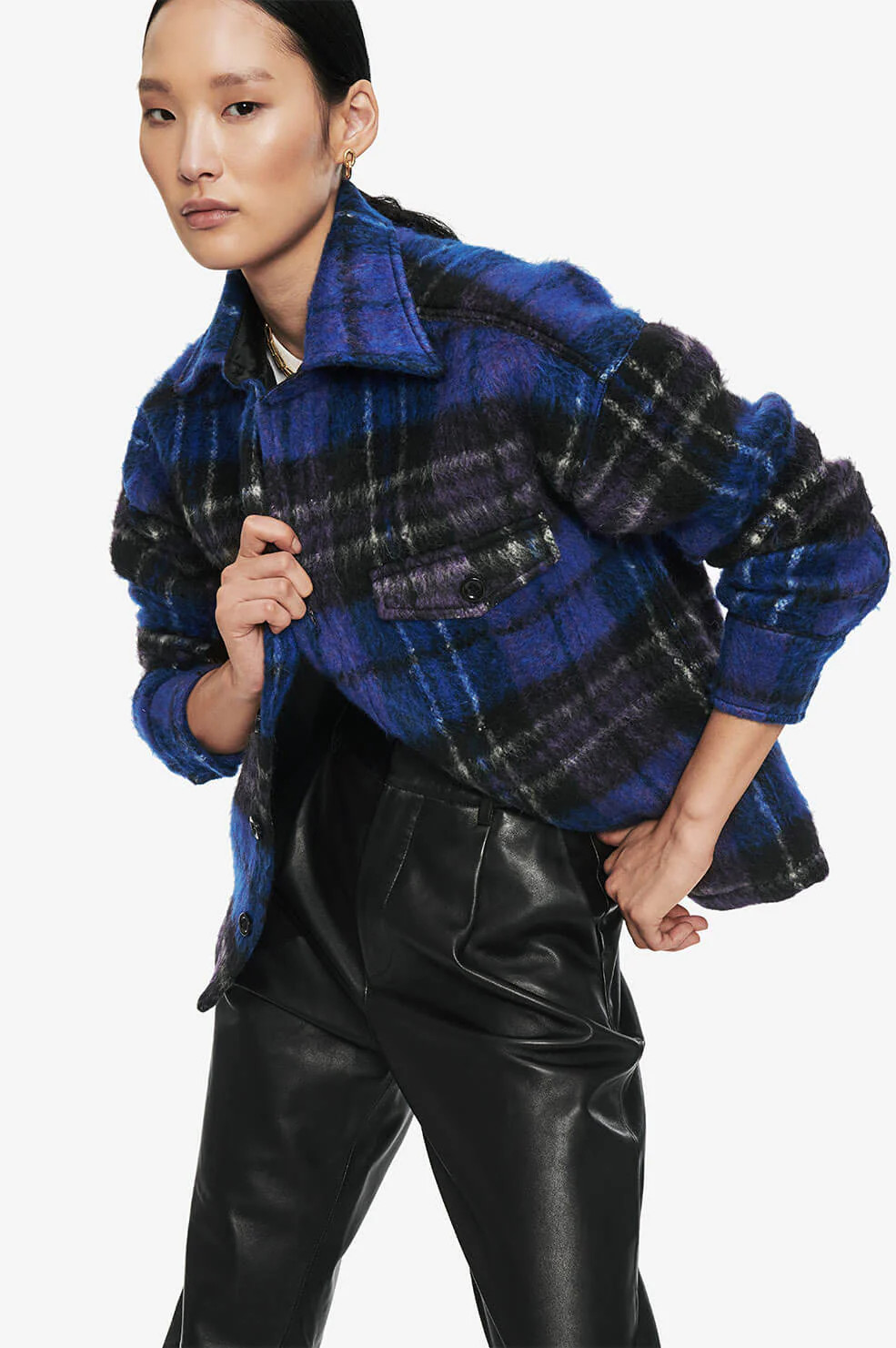 Samone Jacket - Purple Plaid | ANINE BING