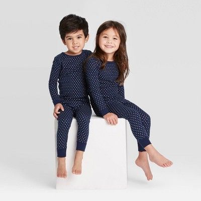 Toddler Polka Dot Pajama Set - Navy | Target