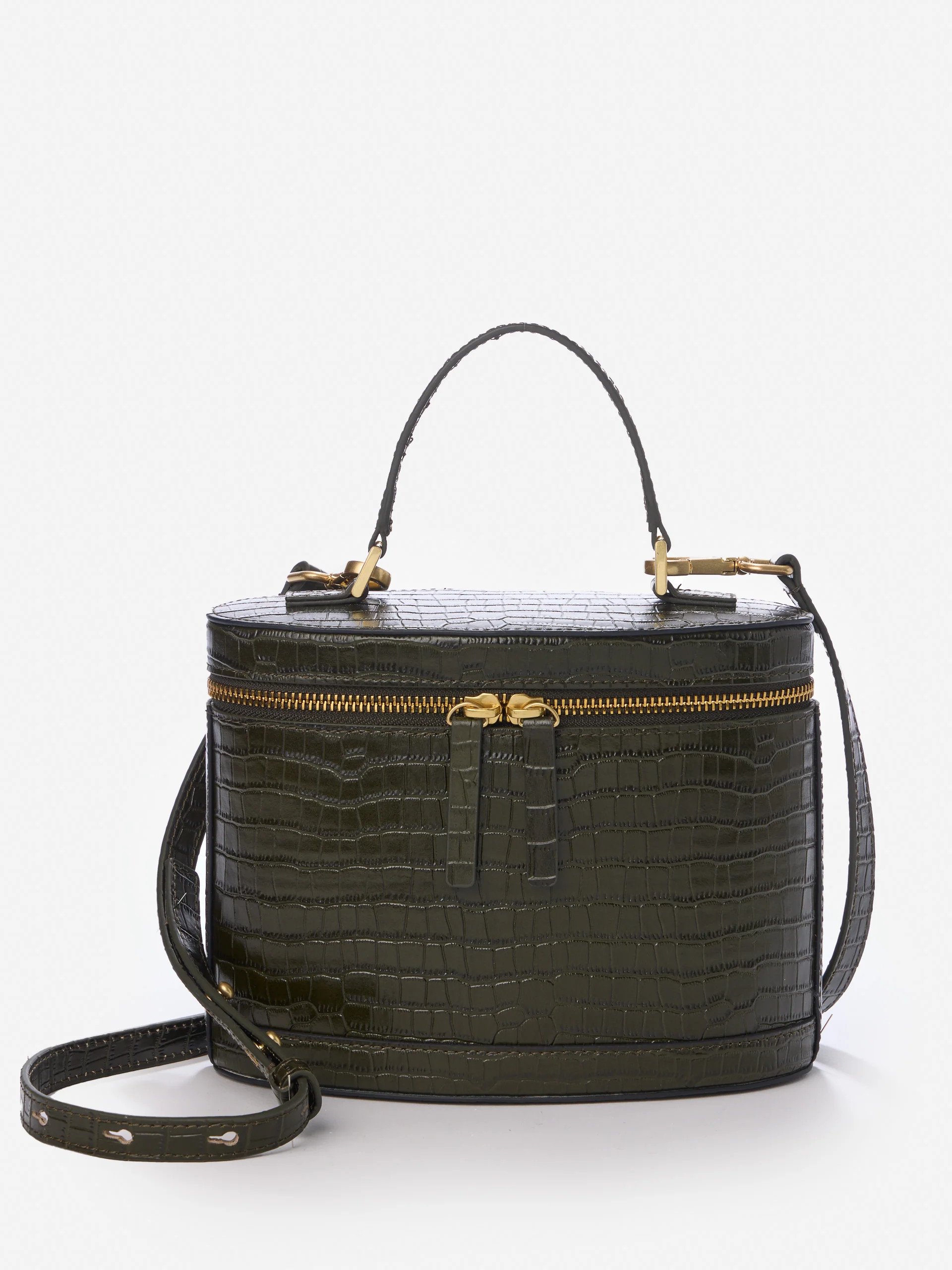 Lyla Leather Bucket Bag in Croc | J.McLaughlin