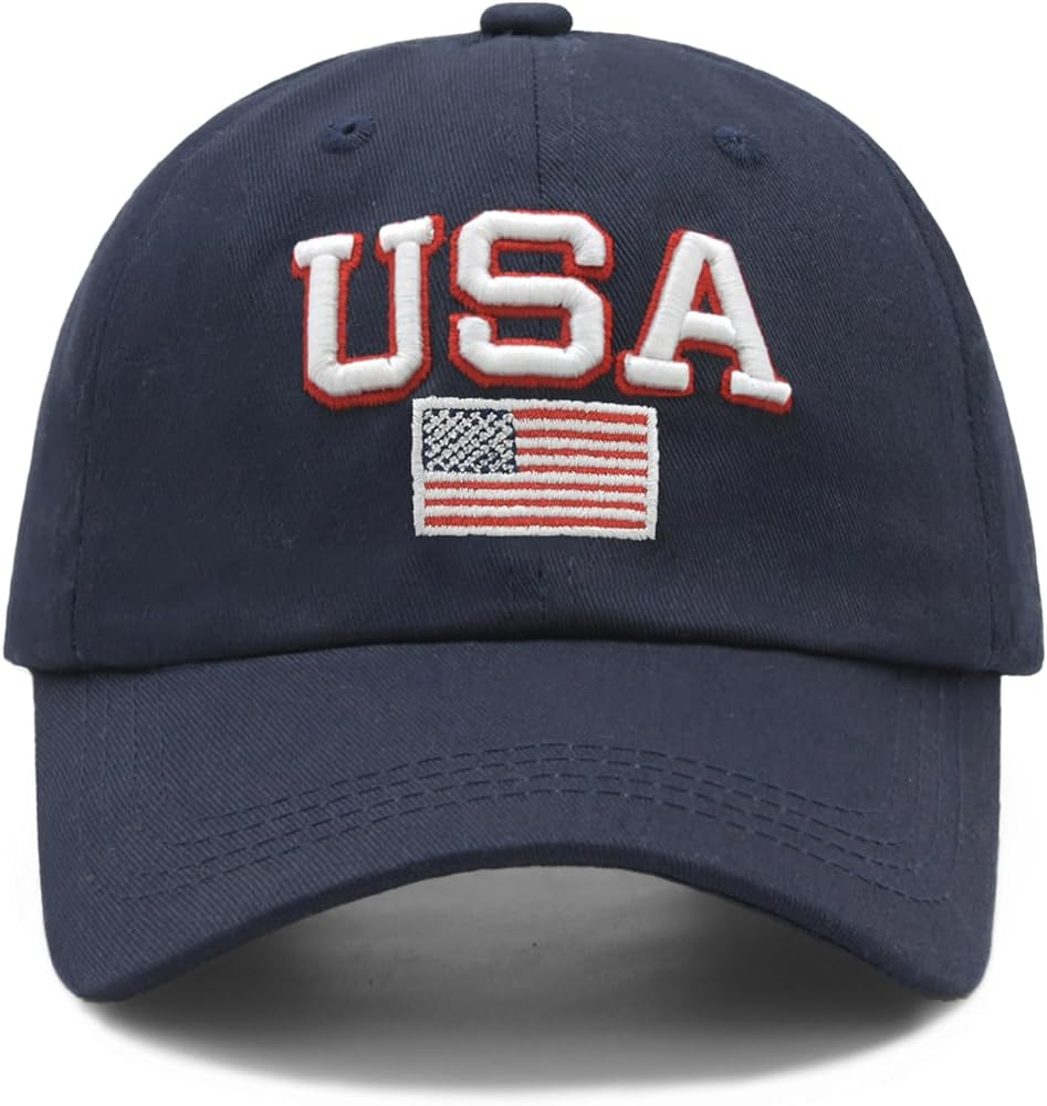 Waldeal American Flag Baseball Cap, Adjustable Cotton USA Flag Hat, 4th of July Hats for Men Wome... | Amazon (US)