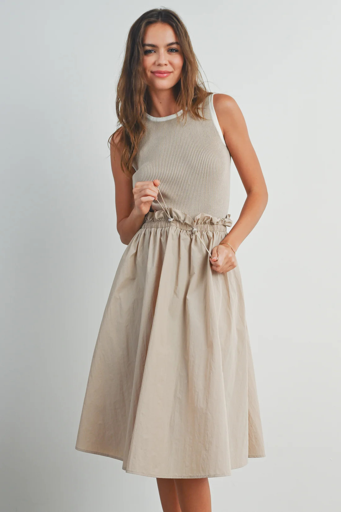 Contrast Tank Twofer Dress | Evercado