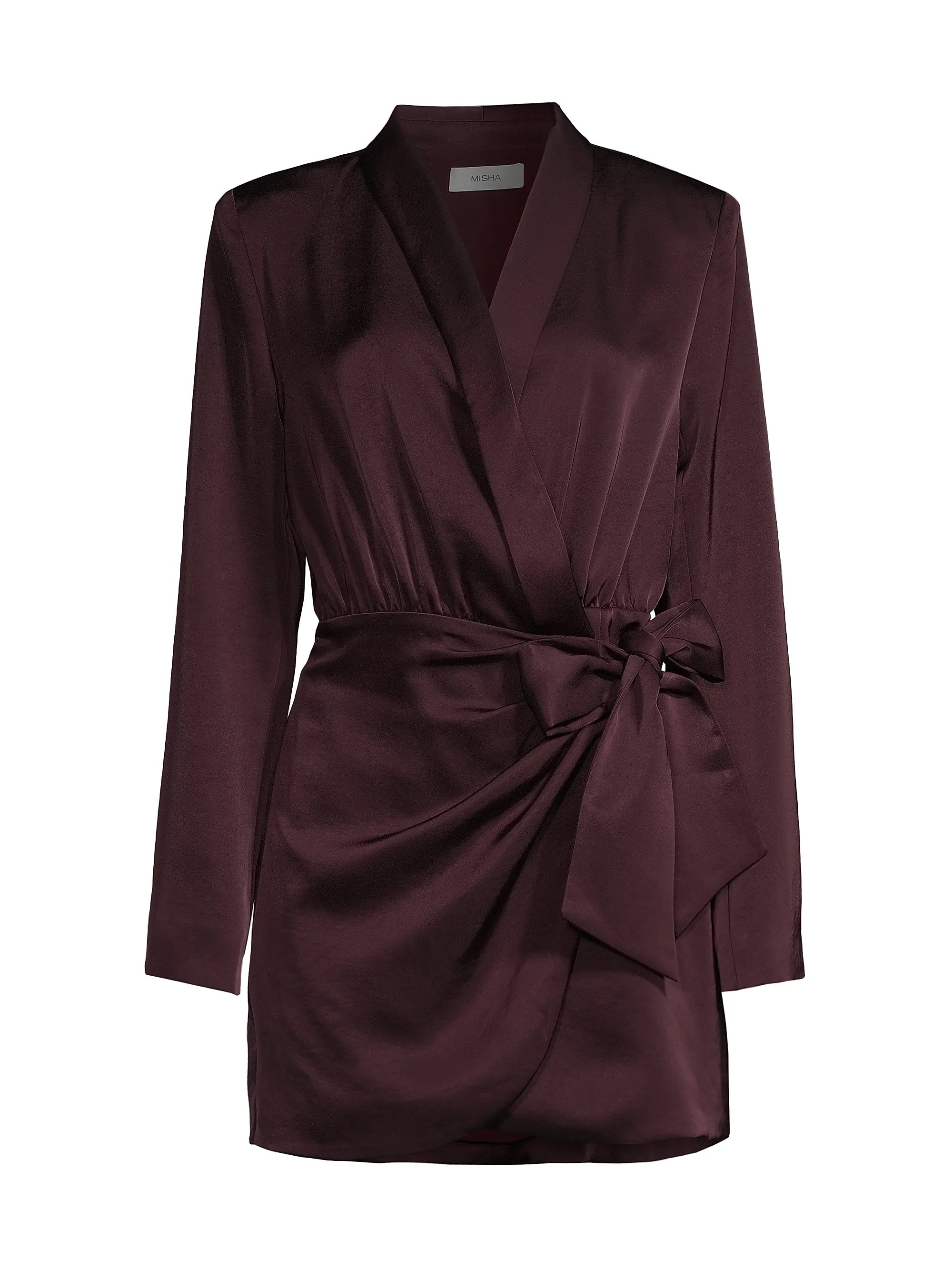 Azera Satin Wrap Minidress | Saks Fifth Avenue