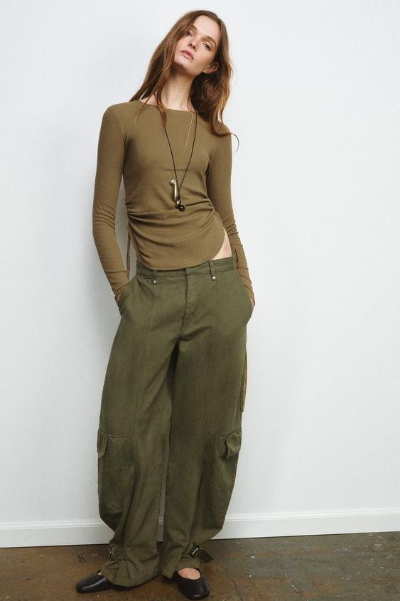 RUSTIC T-SHIRT WITH DRAWSTRINGS | Zara US