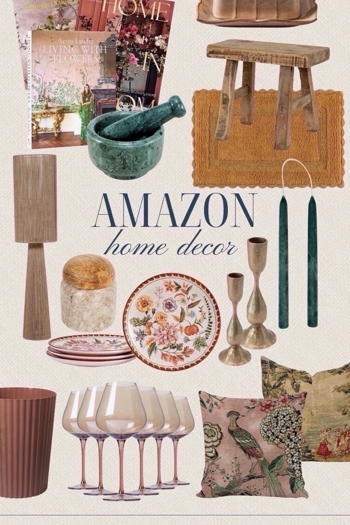 These Amazon home decor finds bring a fresh feel to any space. From floral plates to a soft mat and elegant candlesticks, each piece adds warmth and personality. Such an easy way to refresh your home without spending a lot.

#LTKSeasonal #LTKHome #LTKOver40