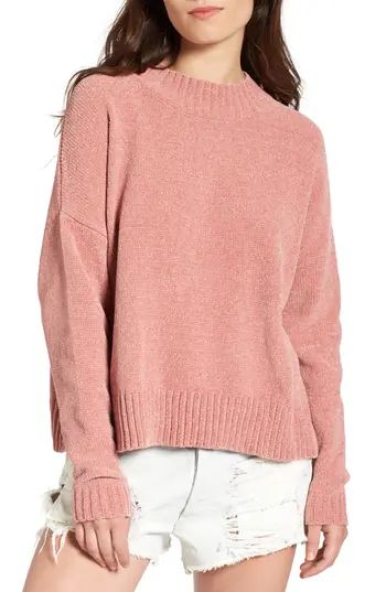 Women's Bp. Chenille Funnel Neck Sweater, Size XX-Small - Pink | Nordstrom