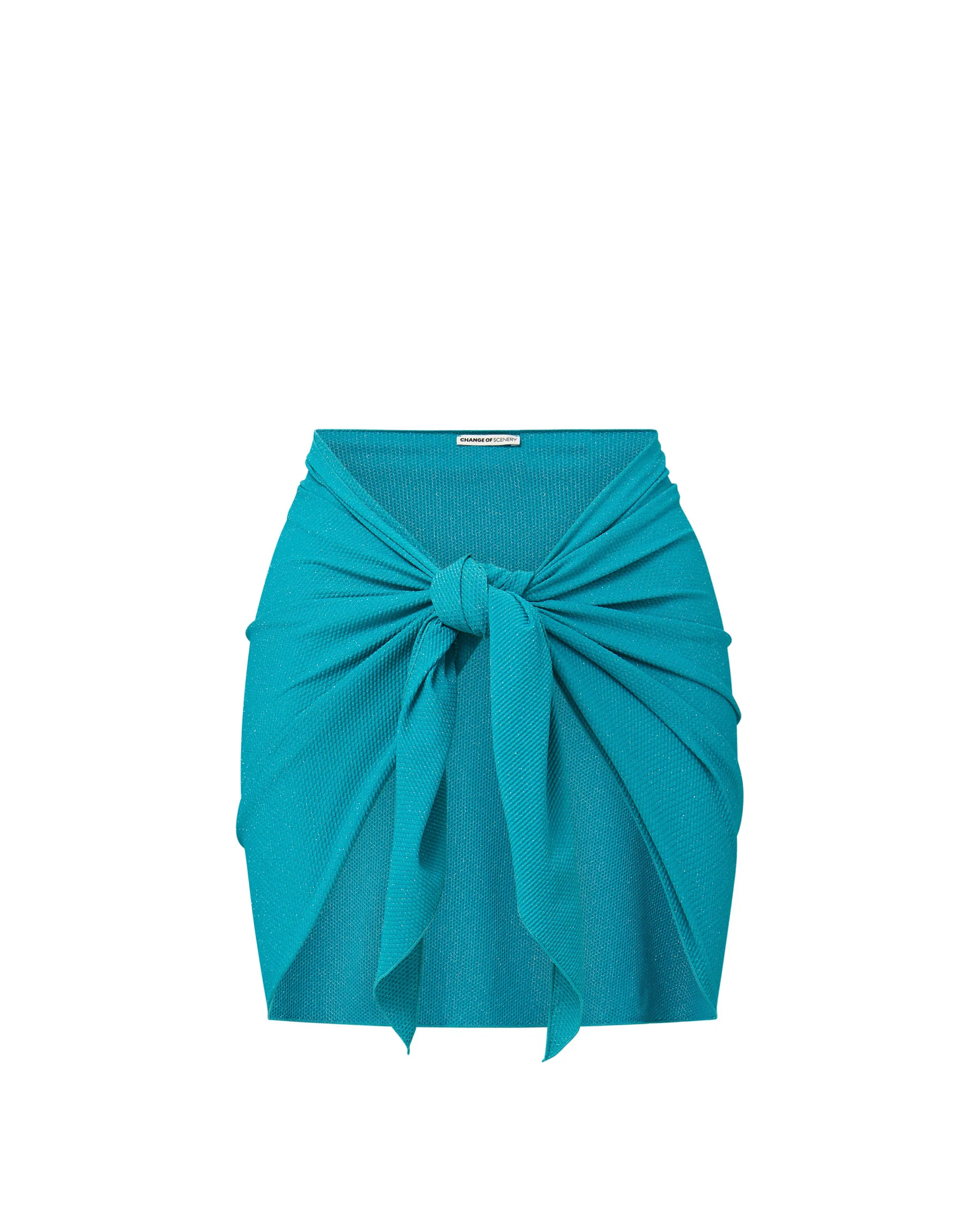 Liv Sarong In Jungle Green Metallic Pique | Change of Scenery