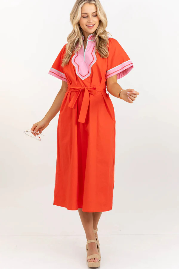 THML: Sweet And Simply Styled Red Midi Dress | The Mint Julep Boutique