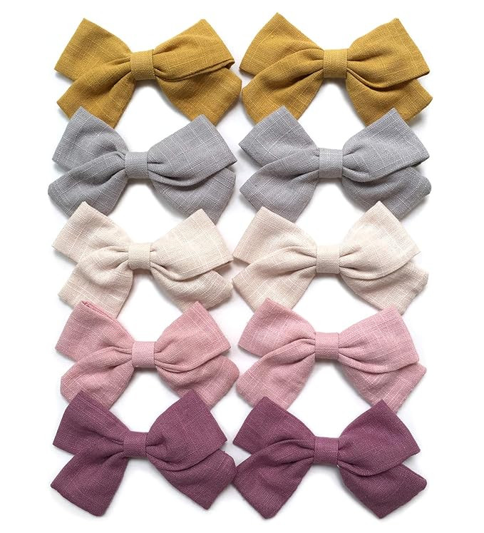 Linen Hair Bows Clips Barrettes, Hair Alligator Clips for Baby Girls, Toddlers, School Girls, Chi... | Amazon (US)