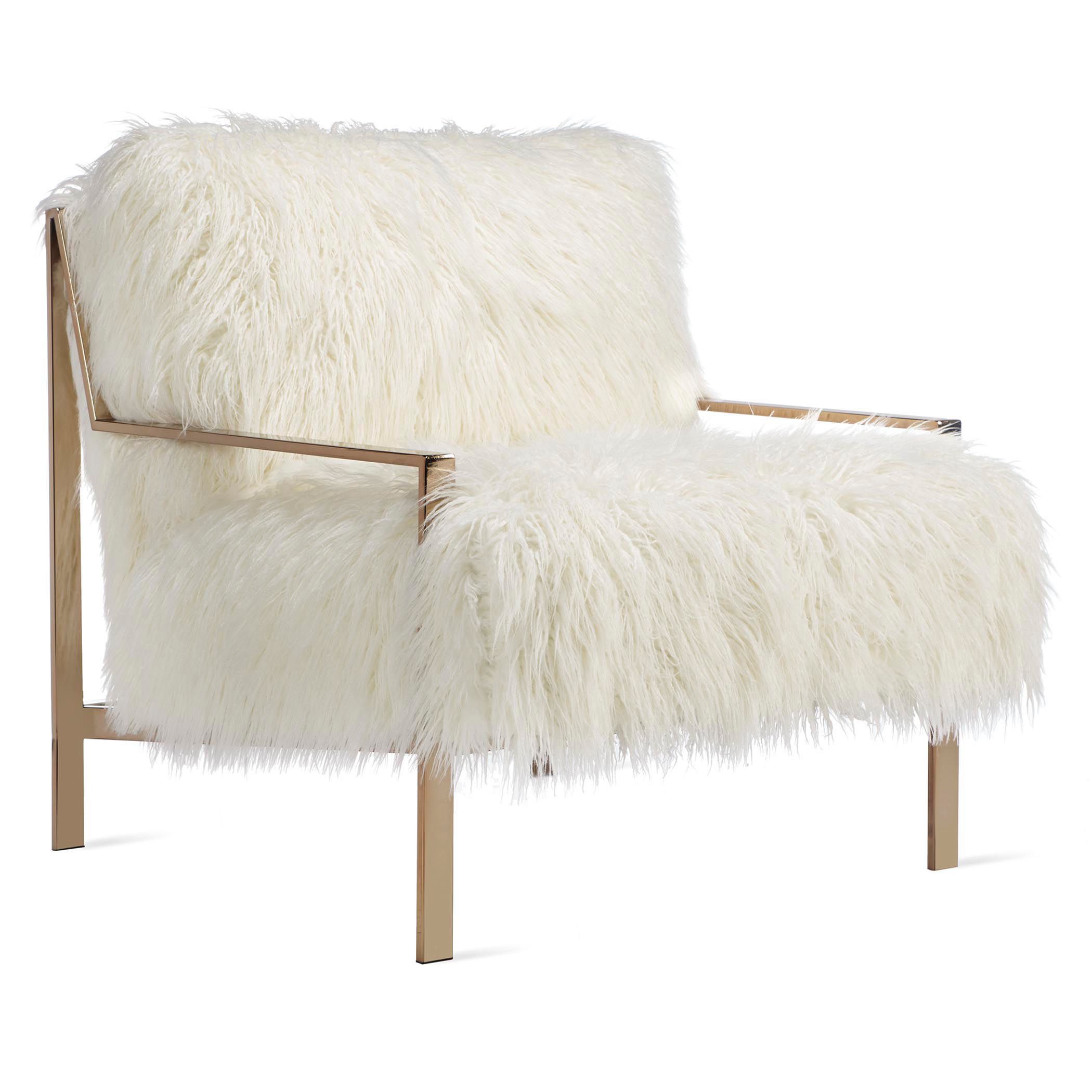 Axel Fur Accent Chair Champagne | Z Gallerie