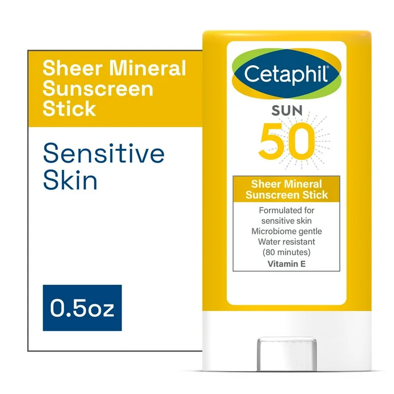 Cetaphil Sheer Mineral Sunscreen Stick for Face & Body SPF 50, 0.5oz | Walmart (US)