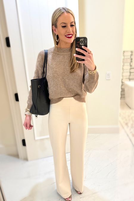 Neutrals with a wintery white pant are an easy way to dress during the holiday season and still feel a hint festive. This can be worn to work or for a holiday outfit for a holiday party  

These pants are my favorite and most flattering pant. The sizes keep coming in and out of stock in this color “sandshell” as well as in black. 
They’re so worth the effort to keep checking for restocks!

#everypiecefits



#LTKSeasonal #LTKworkwear #LTKover40