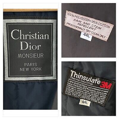 Vintage CHRISTIAN DIOR Monsieur Dark Gray Fully Lined Trench Coat Overcoat 44L  | eBay | eBay US