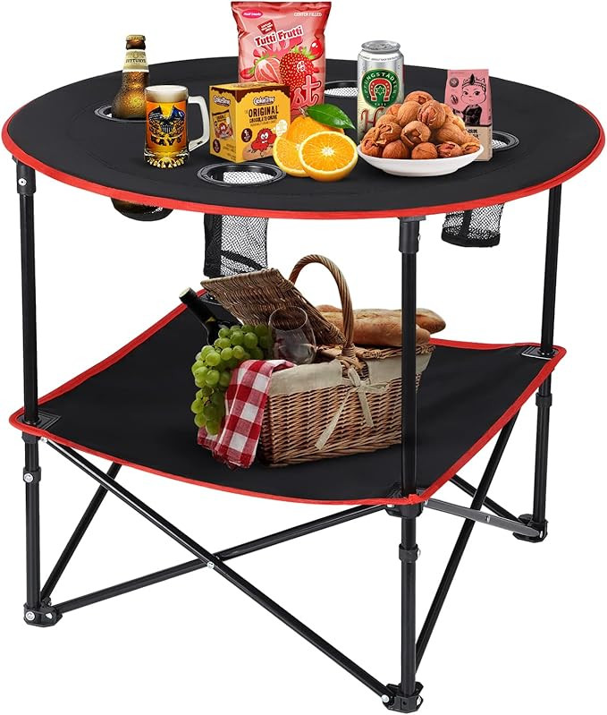 Camping Table Portable Folding Camping Side Table for Outdoor Picnic, Beach, Games, Camp, & Patio... | Amazon (US)
