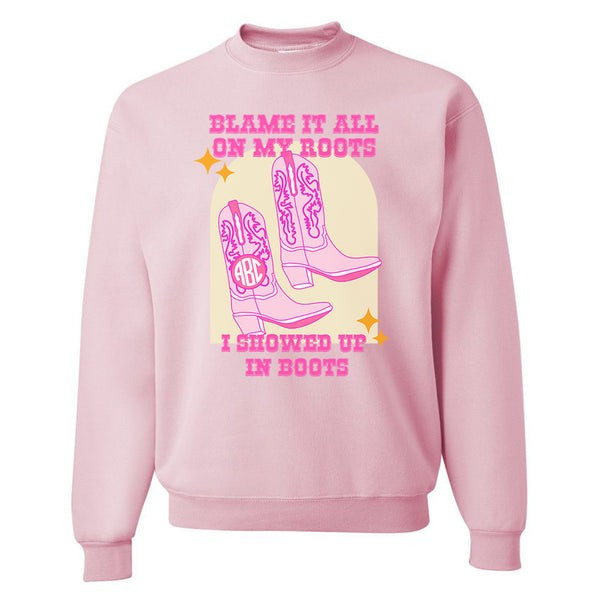 Monogrammed 'Blame It On My Roots' Crewneck Sweatshirt | United Monograms