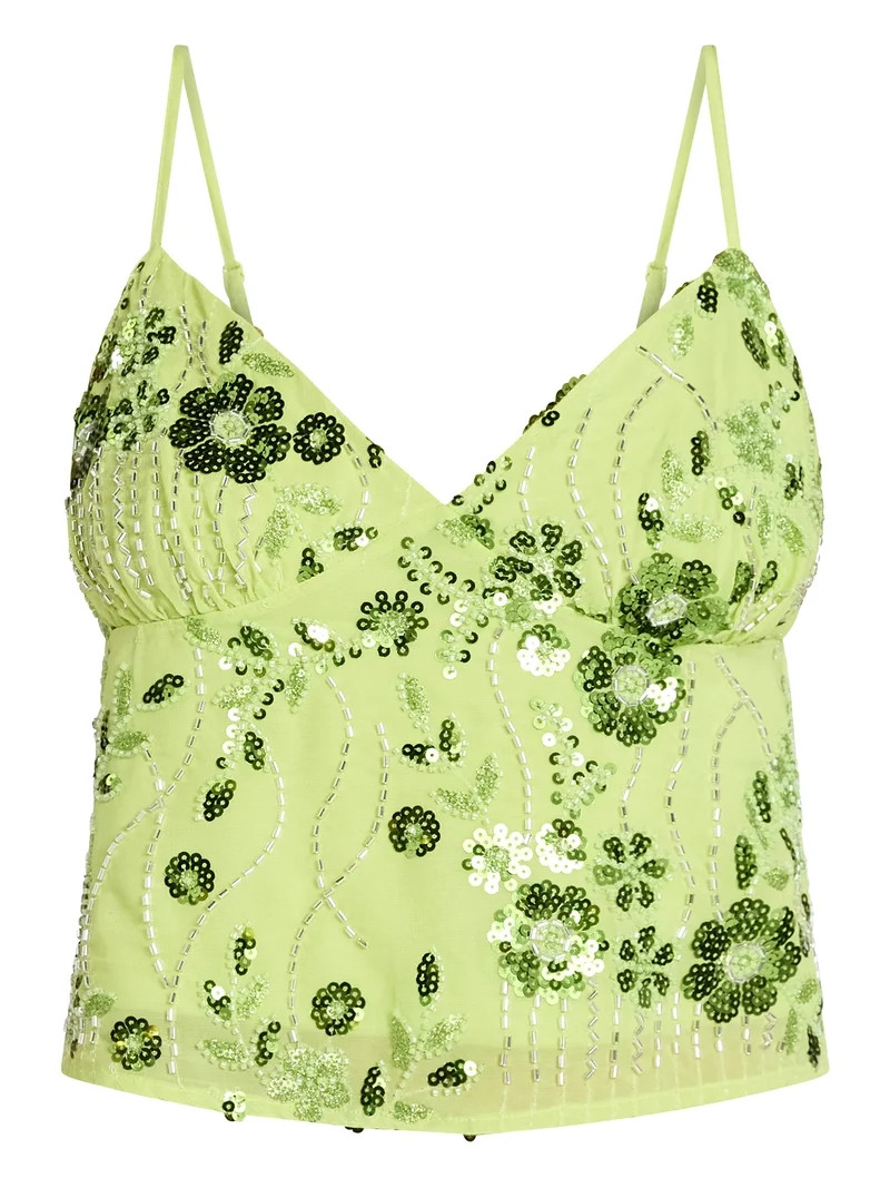 No Boundaries Junior's Beaded Camisole, Sizes XXS-XXL | Walmart (US)