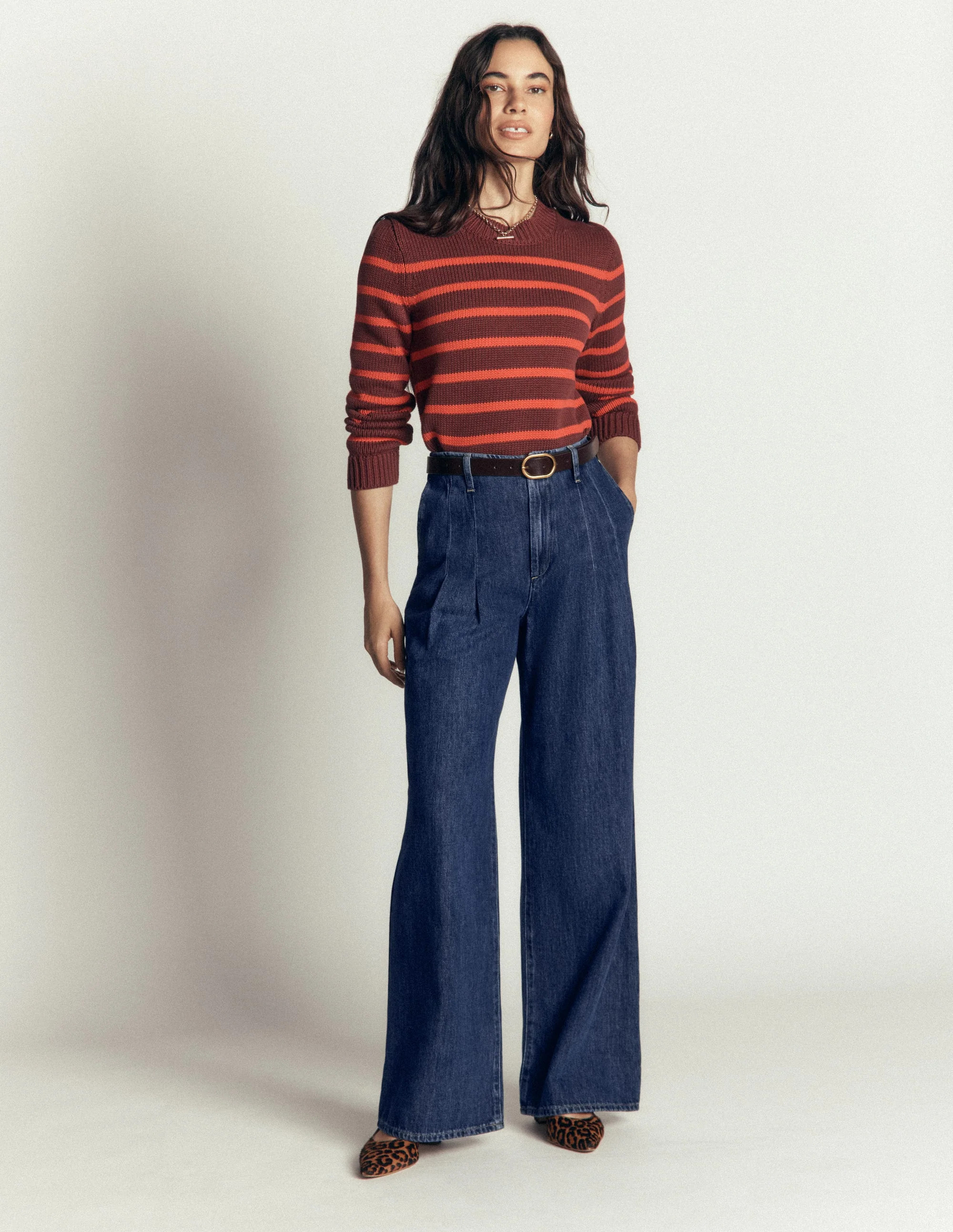 Mayfair Wide Leg Pleat Jeans-Mid Vintage | Boden (US)