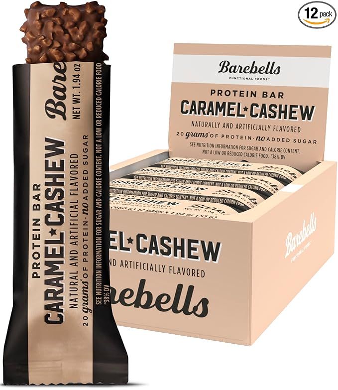 Barebells Protein Bars Caramel Cashew - 12 Count, 1.9oz Bars with 20g of High Protein - Chocolate... | Amazon (US)