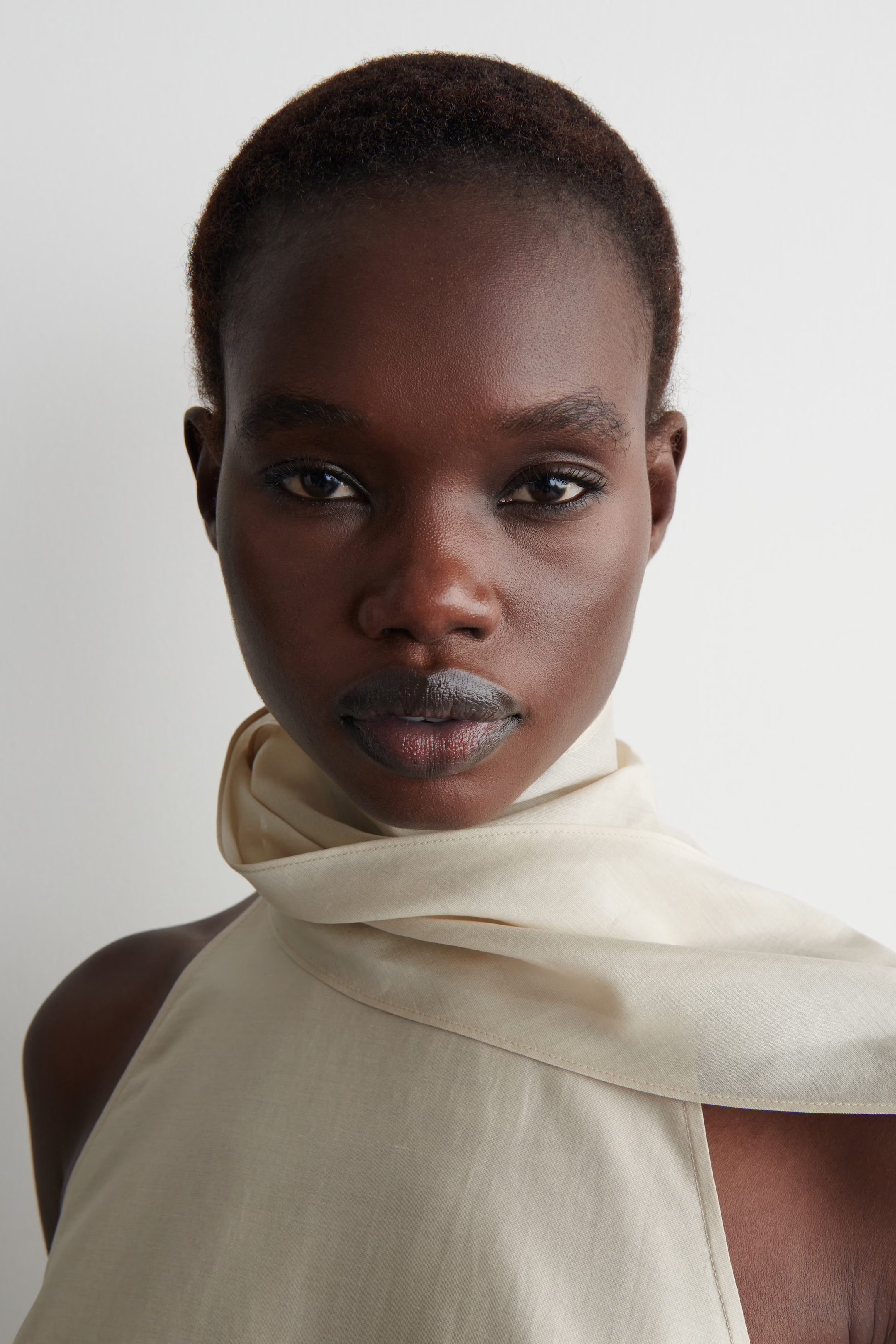 FLUID HALTERNECK TOP - BEIGE | COS | COS UK