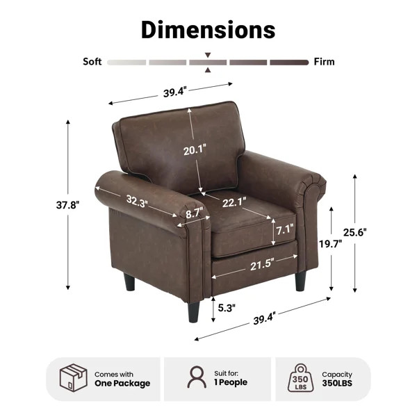 Luelle Upholstered Rolled Arm Accent Chair | Wayfair North America