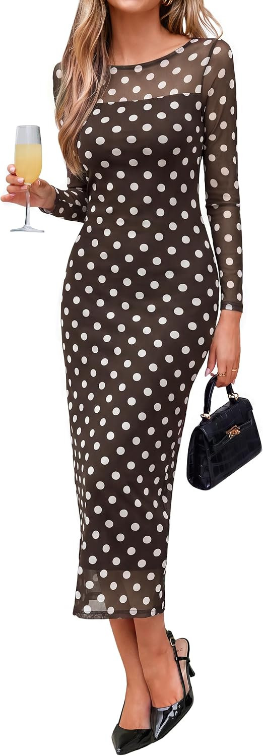 Simplee Womens Bodycon Maxi Dress Fall Wedding Guest Dresses | Amazon (US)