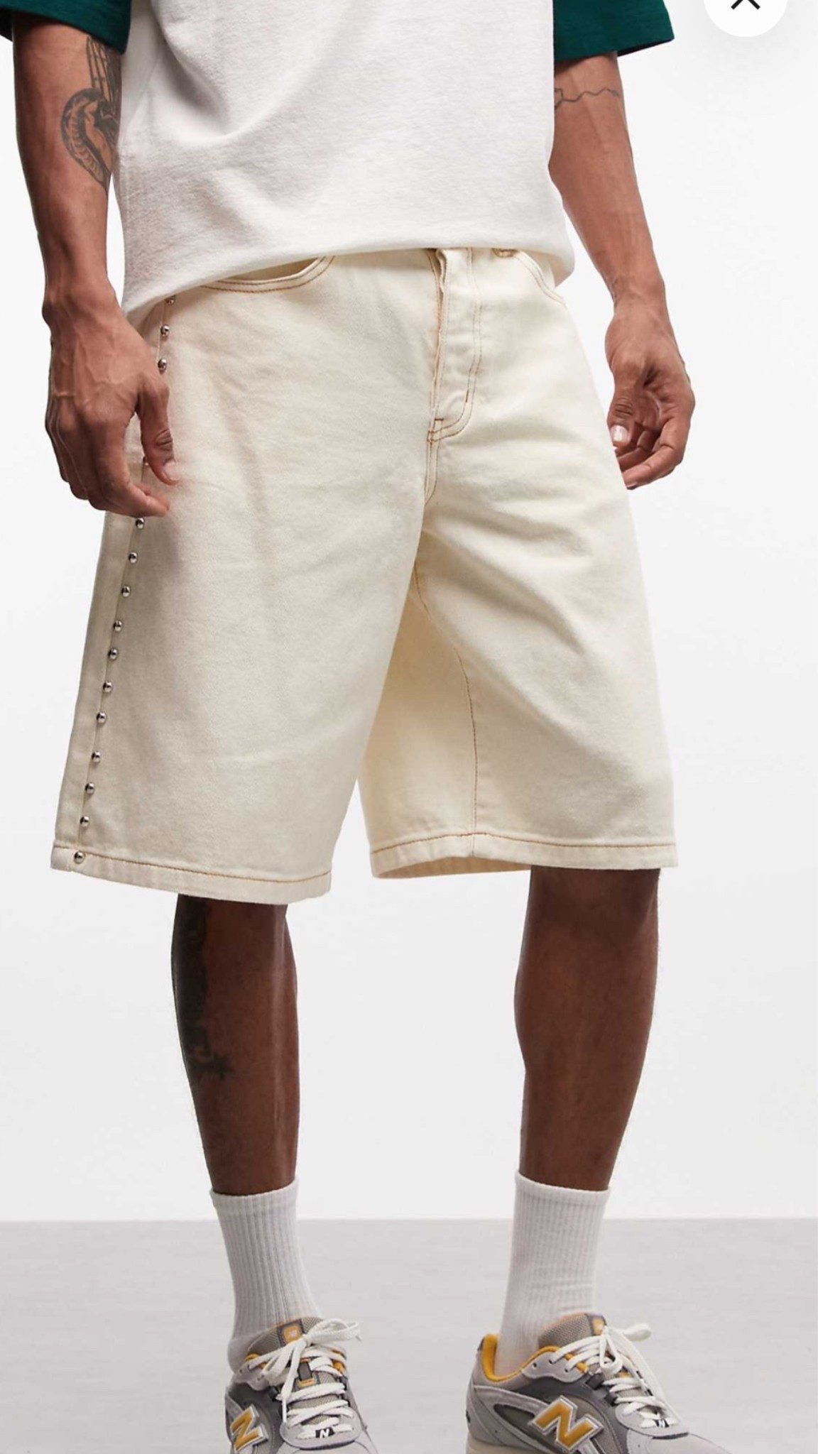 Liquor N Poker side stud detail denim jorts in ecru wash

#LTKsummer #LTKmens #LTKsale