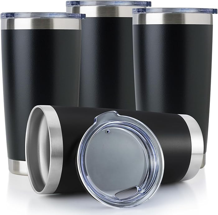 DOMICARE 20oz Stainless Steel Tumbler Bulk with Lid, Double Wall Vacuum Insulated Travel Mug, Pow... | Amazon (US)